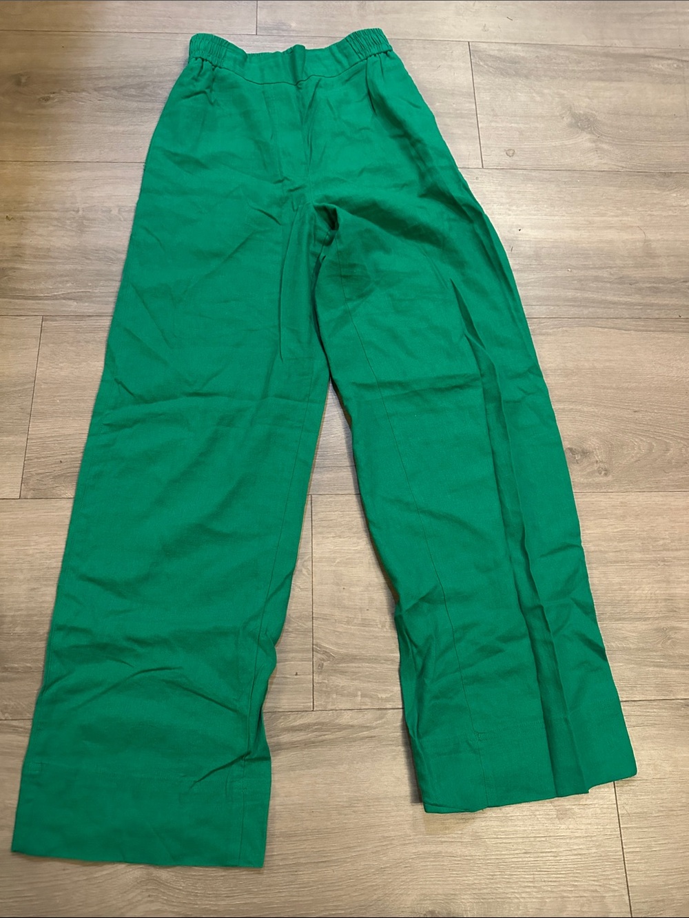 Zara Bright Green Wide-Leg Trousers